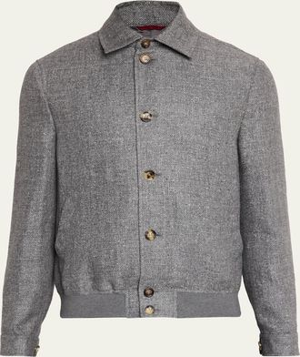 Brunello Cucinelli Mens Silk, Wool and Linen Blouson