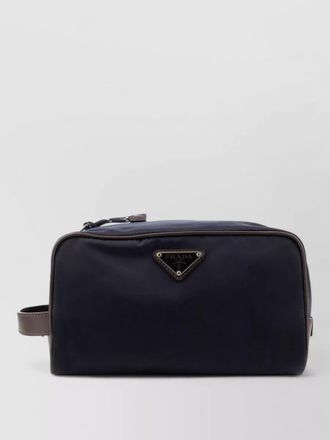 Prada handheld clutch bag side handle detail