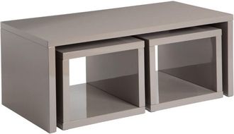 Premier Housewares Interiors by Premier Coffee Table with Space-Saving Nesting Tables, Dark Grey Coffee Tables, Contemporary Wooden Coffee Table Set