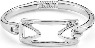 UNOde50 Sterling Silver Metal Alloy Rigid Bracelet With Openable Rectangular Central Link