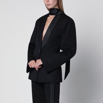 The Attico Giacca tuxedo in lana vergine nera