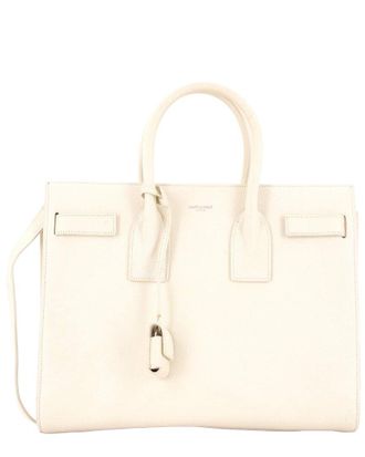 Saint Laurent Beige Leather Sac De Jour Bag Small (Authentic Pre-Loved)
