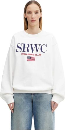 Sporty & Rich Nautische Geborduurde Sweater - Dames - Sweatshirts - Wit - M - Katoen - Hoodies & sweatvesten