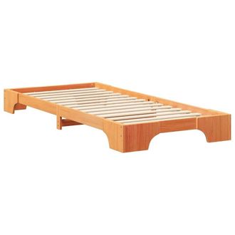 Berkfield Home Floor Bed Frame with Storage Brown 80 x 220 cm Wood