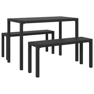 Berkfield Home 3-Piece Garden Dining Set - Steel & WPC in Black
