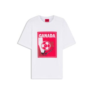 HUGO BOSS Relaxed-fit T-shirt in cotton with soccer artwork