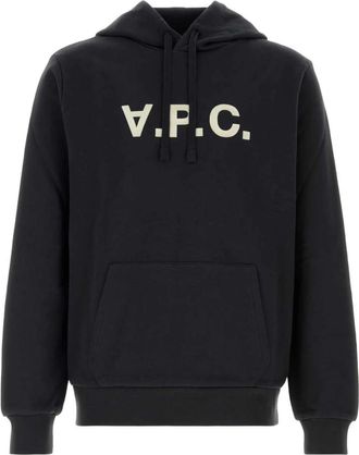A.P.C. Stretch Cotton Sweatshirt - Heren - Hoodies - Zwart - S - Katoen - Hoodies & sweatvesten