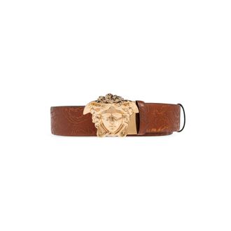 Versace Belts, male, Brown, Size: 120 CM La Medusa Leather Reversible Belt 1.6