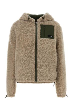 Miu Miu Beige Textured Hood Jacket