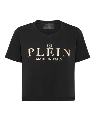 Philipp Plein T-shirt Round Neck SS Crop Iconic Plein