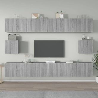 vidaXL Set De Muebles Para Tv 6 Pzas Madera Contrachapada Gris Sonoma Vidaxl