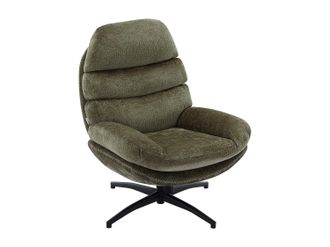 Vente-Unique Sill&oacute;n giratorio de tela verde LIZUTA