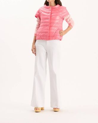 Tyler B&ouml;e Cap Sleeve Quilted Jacket In Coral