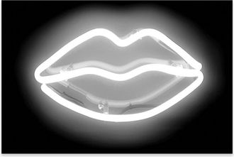 iCanvas Icanvas Neon Lips Print On Acrylic Glass By Hailey Carr