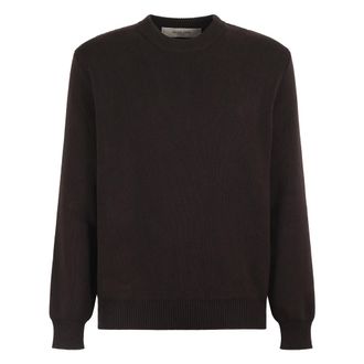 Golden Goose Round-neck Knitwear, male, Black, M, Logo Crew Neck Cotton Jumper