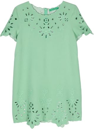 Ermanno Scervino embroidered cut-out mini dress - women - Cotton/Polyester/Acetate/Viscose - 42 - Green