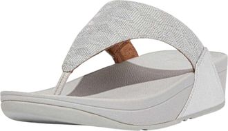 FitFlop Fit Flop Dames Lulu Glitz Faux Leren Sandalen (Zilver)