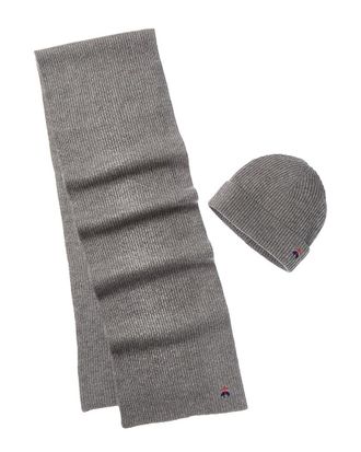 Brooks Brothers 2Pc Wool & Cashmere-Blend Hat & Scarf Set