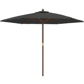 vidaXL Sombrilla Jard&iacute;n Con Poste De Madera Gris Antracita 299x240 Cm Vidaxl