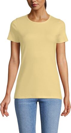 Lands End Cotton Rib T-shirt in Pale Sunbeam Yellow at Nordstrom, Size X-Large