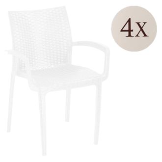 Dmora Set De Sillas Bueno, 4 Sillas, Apilable Made In Italy, Blanco
