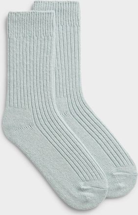 Simons Womens Ribbed cashmere-blend socks