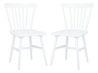 Safavieh Set de 2 sillas de comedor en madera de caucho blanco