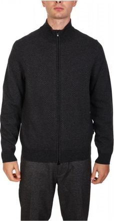 HUGO BOSS Wol en katoen ritsvest - Heren - Vesten - Zwart - M - Katoen - Truien & Vesten