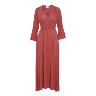 Americandreams Sally Lange Jurk - Dames - Maxi kleedjes - Rood - S - Kleedjes