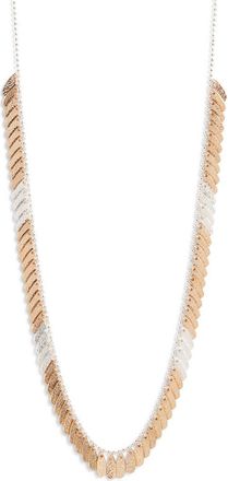 Open Edit Shimmer Chain Necklace in Silver- Gold at Nordstrom