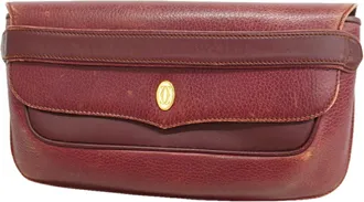 Cartier Bordeaux Leather Clutch Bag (Pre-Owned)
