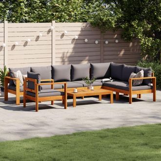 vidaXL Set De Sof&aacute;s De Jard&iacute;n Con Cojines 6 Pzas Madera Maciza Acacia Vidaxl
