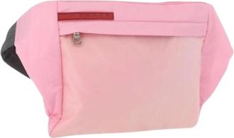 Prada Pre-owned Nylon Crossbody Tas - Dames - Vintage Heuptassen - Roze - ONE Size - Nylon - Vintage
