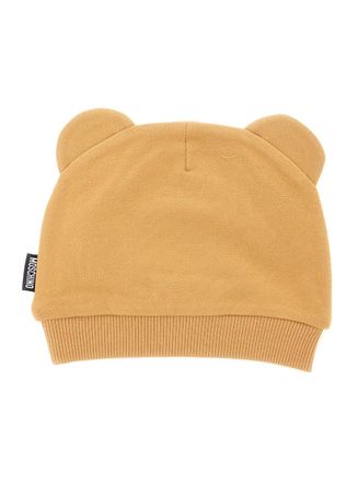Moschino MUX063LCA93 Bear Logo Cotton Baseball Cap - Brown