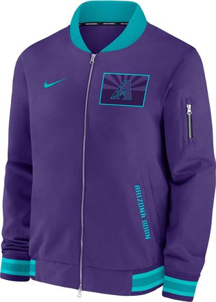 Nike Arizona Diamondbacks Authentic Collection City Connect Nike Mens MLB Full-Zip Bomber Jacket in Purple | 02F303MQDQS-NZV