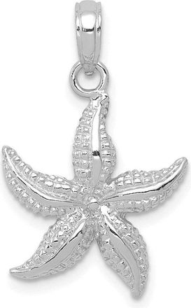 Diamond2Deal 10k White Gold Starfish Pendant
