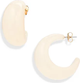 Leith Puffy Resin Hoop Earrings in Ivory at Nordstrom Rack