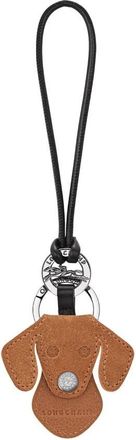 Longchamp Natural Leather Re-Play Dog Key Ring