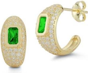 Glaze Jewelry Pav&eacute; Cubic Zirconia Hoop Earrings in Gold at Nordstrom Rack