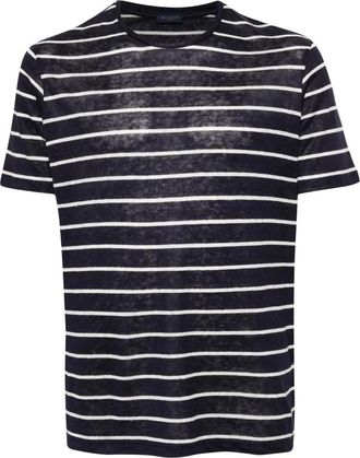 Paul & Shark Blauw Linnen Casual Shirt met Lange Mouwen - Heren - T-shirts - Blauw - 2XL - Linnen - Tops