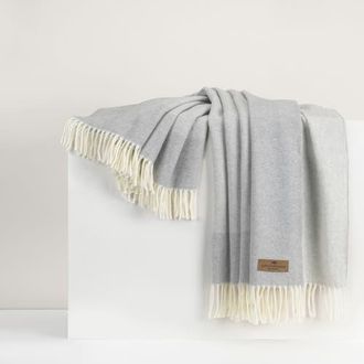 Lands Downunder Border Herringbone Throw in Light Gray at Nordstrom