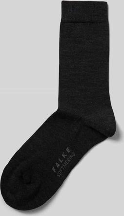Falke Socken mit Label-Schriftzug Modell SOFTMERINO in Anthrazit, Gr&ouml;&szlig;e 35/36