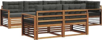 vidaXL Conjunto De Sof&aacute;s De Exterior 7 Uds. Natural Y Antracita Vidaxl