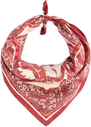 La DoubleJ Accessoires, Dames, Rood, ONE Size, Vierkante Zijden Sjaal