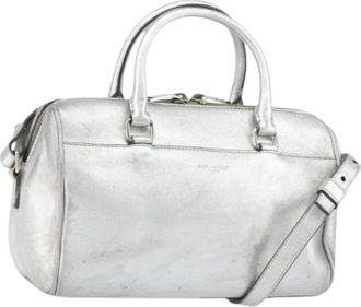 Saint Laurent Pre-owned Lederen Handtas - Dames - Vintage Handtas - Grijs - ONE Size - Leer - Vintage