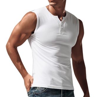 Generic Sleeveless Henley Shirts for Men, Summer Casual Solid Color Button Down Tank Tops, Lightweight Breathable Bodybuilding Training Undershirts, Regular F