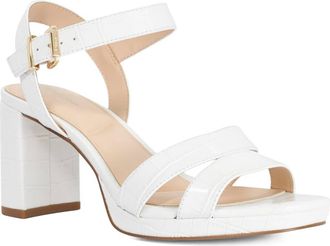 Dune London Manifesting Ankle Strap Platform Sandal in White at Nordstrom, Size 8.5Us