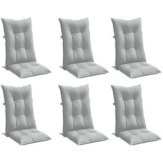 vidaXL Cojines Para Silla Respaldo Alto 6 Uds Tela Gris Claro Melange Vidaxl