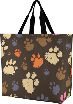 Generic Dog Paws Print Shopping Bag Lightweight Women Handbag Large Capacity Tote Bags For Travel Yoga Beach
