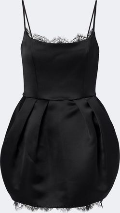 Blumarine Abito corto in duchesse con pizzo